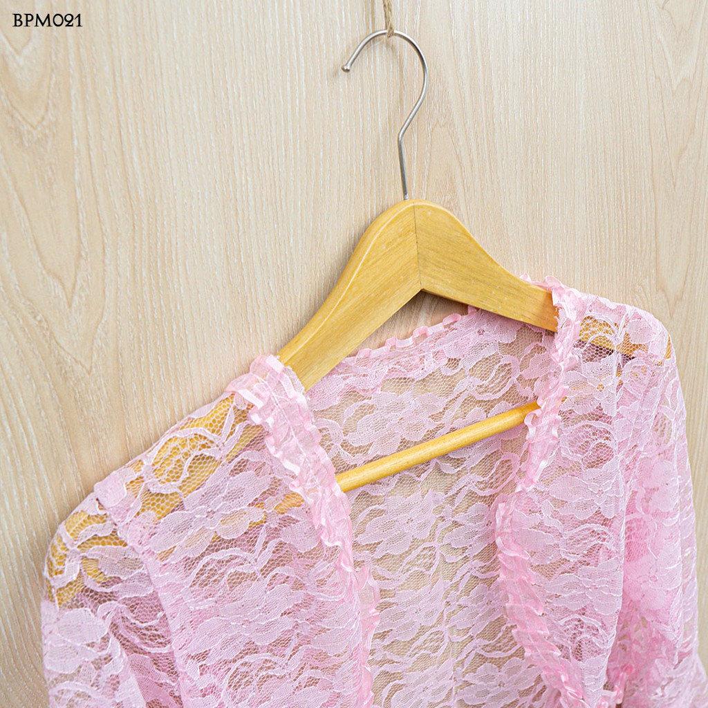 [READY STOCK] BOLERO LACE BROKAT CARDIGAN PENGANTIN PESTA PINK WANITA BPM021