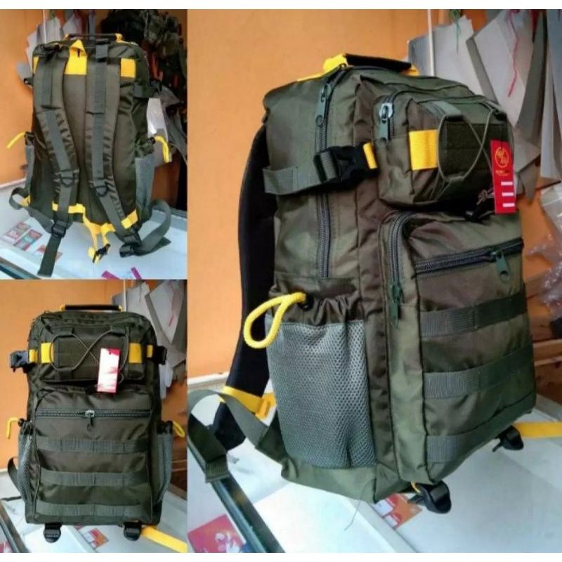 TAS RANSEL LIBANON MODEL TACTICAL/TAS RANSEL PUNGGUNG LIBANON HIJAU VARIASI KUNING/ TAS LIBANON HIJAU TACTICAL