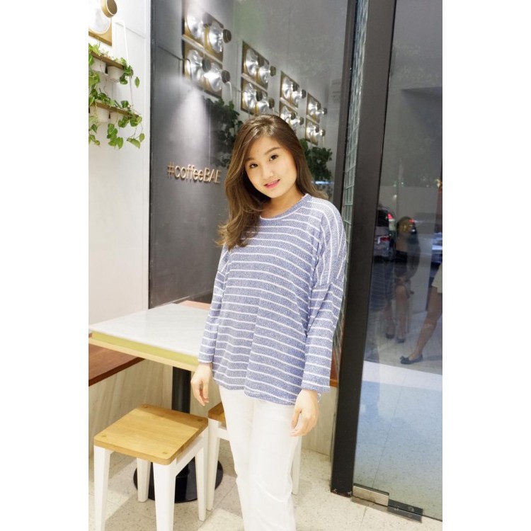 SWEATER WANITA / BAJU WANITA MOTIF GARIS RAJUT