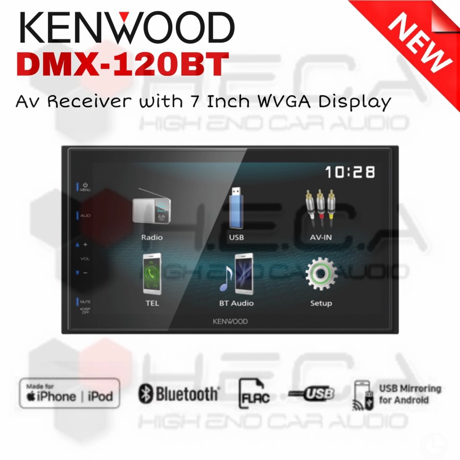 Kenwood DMX-120BT Head Unit Double Din Tape Audio DMX 120BT Bluetooth