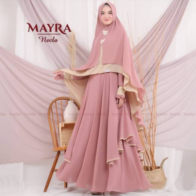Baju gamis wanita terbaru model pesta kekinian ceruty polos Kaffa Size M L XL XXL busui syar'i