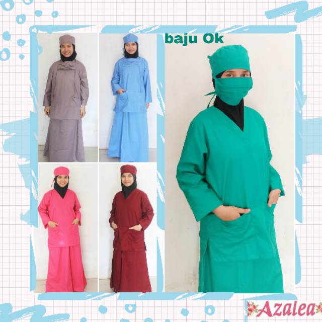Baju OK / baju jaga / baju dokter / baju perawat setelan lengan panjang  Rok