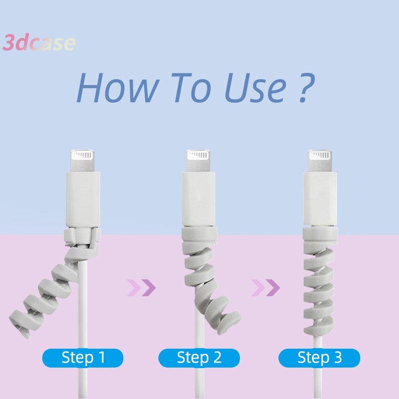 Spiral Cable protector Data Line Silicone Bobbin winder Protective Android USB Charging Cable Data line protection