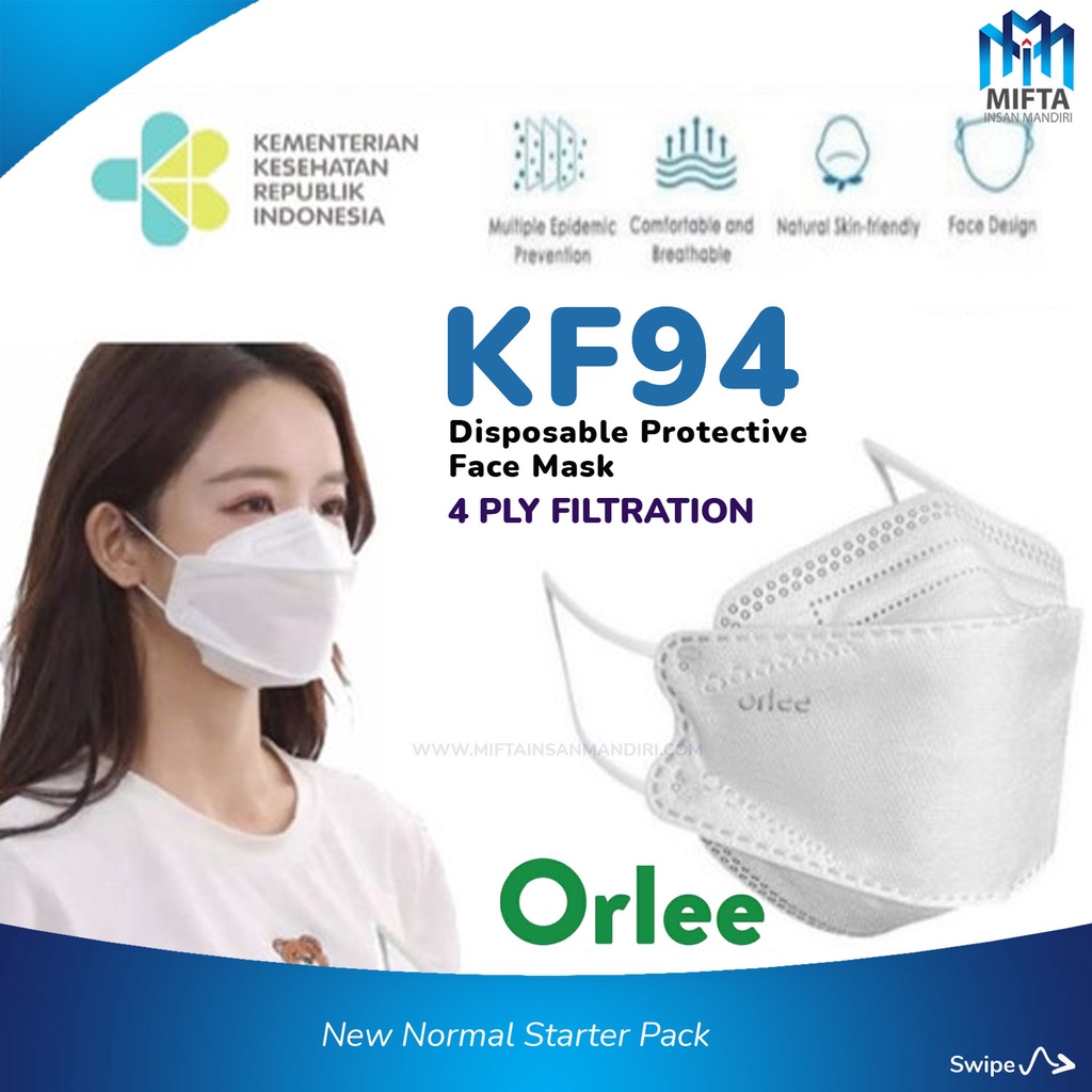 MASKER ORLEE EVO 3D KF94 KF 94 4PLY 4 PLY EMBOSS KEMENKES ISI 10 PCS