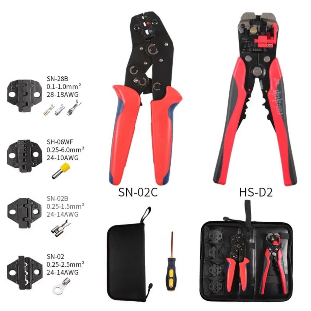 Tang pengupas kabel dan pemotong kabel automatic wire stripper  set obeng SN-02C