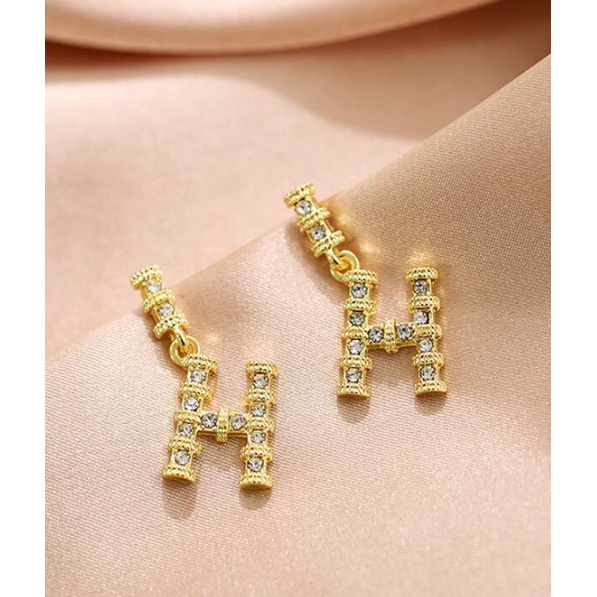 925 jarum perak 2020 baru trendi Korea temperamen liar huruf Zircon stud anting-anting retro aloofne