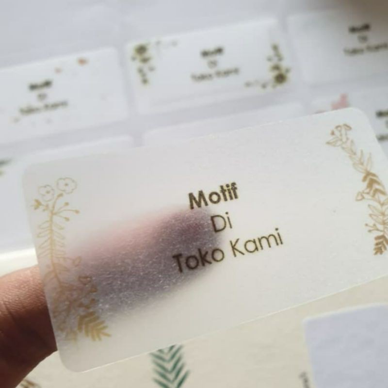 Cetak Nama Label Undangan Transparan Motif