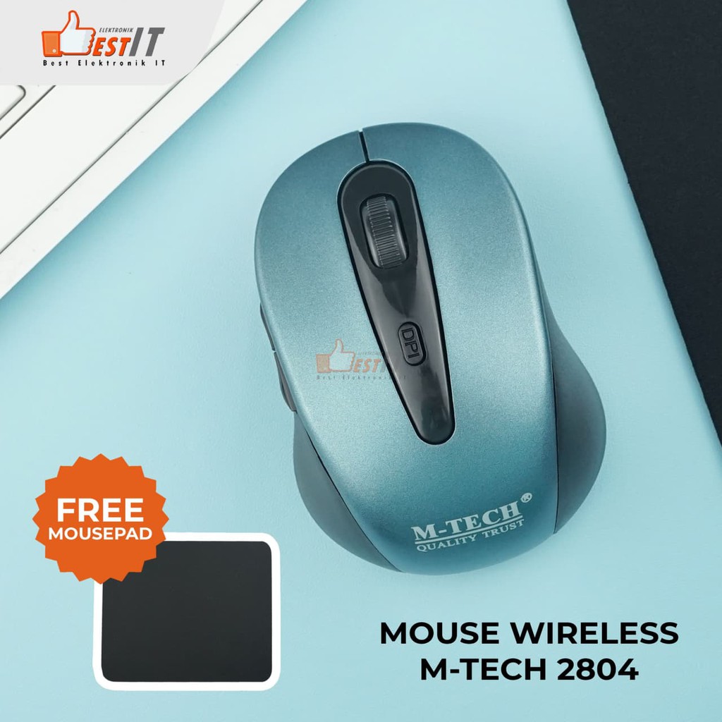 Mouse Wireless M-tech 2804 GRATIS Mousepad Surface GRATIS BATERAI