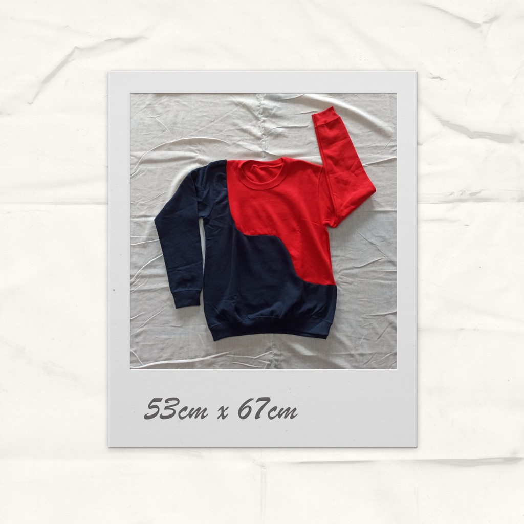 Jaket Sweater variasi 2 warna Navy Merah ONLY Jaket Unik Aneh Custom