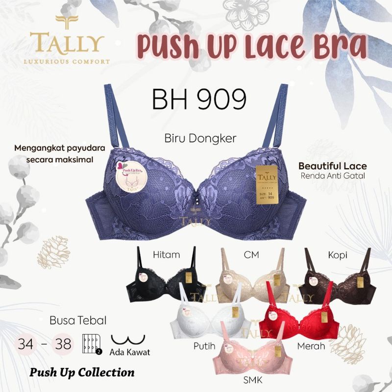 Promo bh Bra Push Up Busa Tebal Berkawat Tally 909 Murah