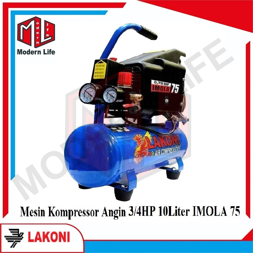 Lakoni Imola 75 Imola75 Mesin Kompressor Angin Listrik 3/4 HP 10 Liter