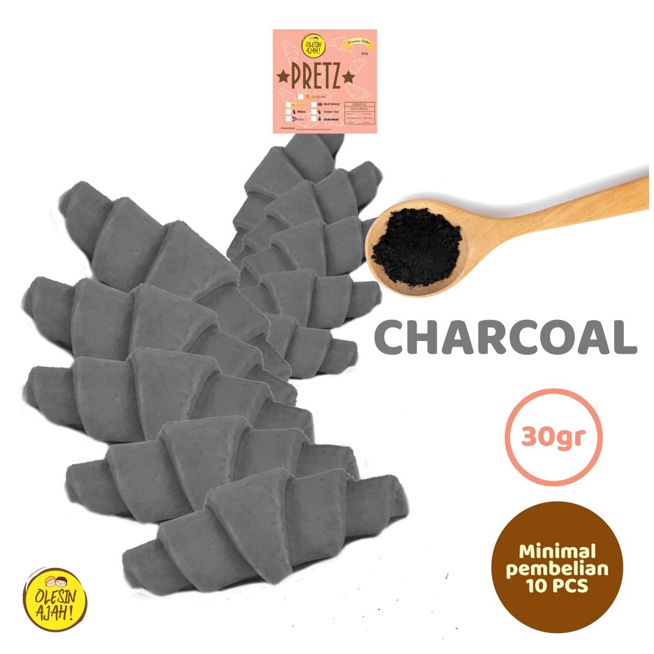 

Charcoal Croissant Dough Frozen PREMIUM Butter +- 30gr isi 10 pcs