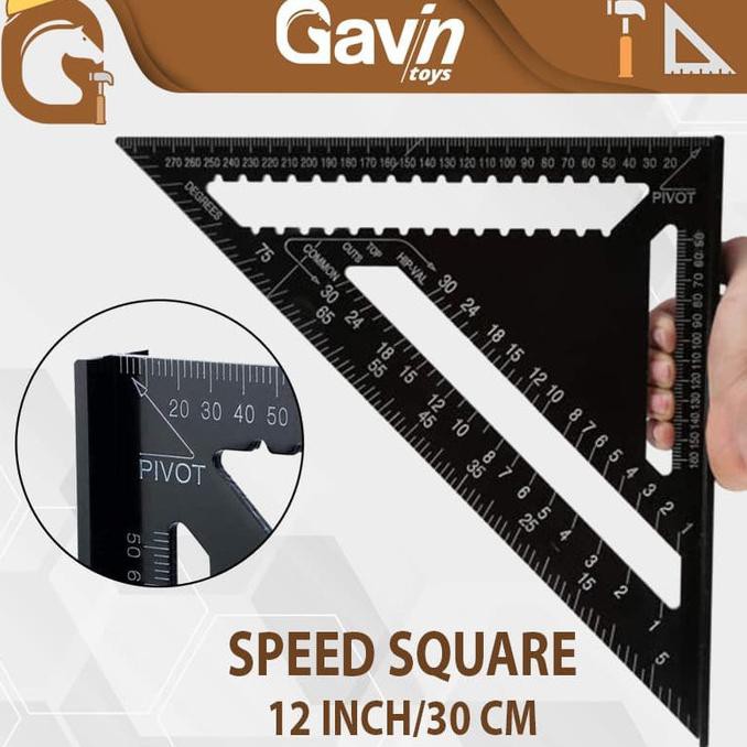 

Speed square 12 inch Besar 30cm penggaris segitiga woodworking tukang