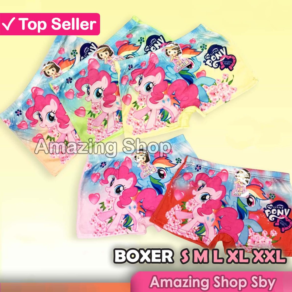 1 Lusin / 12 Pcs CD Boxer Girl Celana Boxer Anak Cewek Perempuan Import Murah