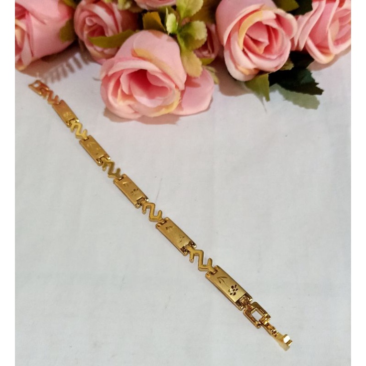 Gelang Plat Lapis Emas