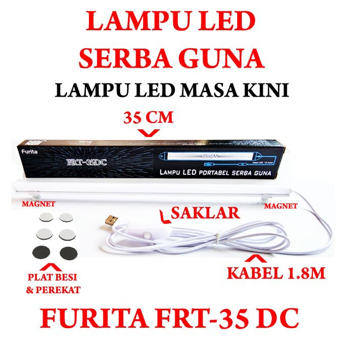 FURITA LAMPU LED USB / Lampu Belajar LED / MAGIC LAMP Strip USB Panjang Portable / USB Lampu Neon / Lampu Neon Belajar FRT-35DC