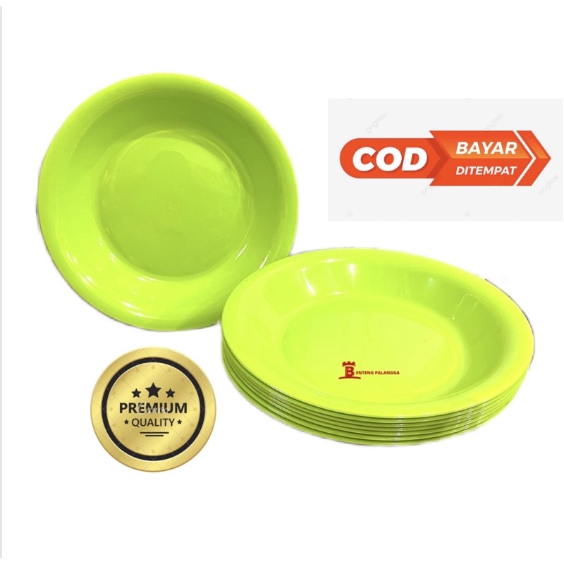 piring makan plastik cantik tebal hijau pink PM 8006 golden sunkist PM 179 pink