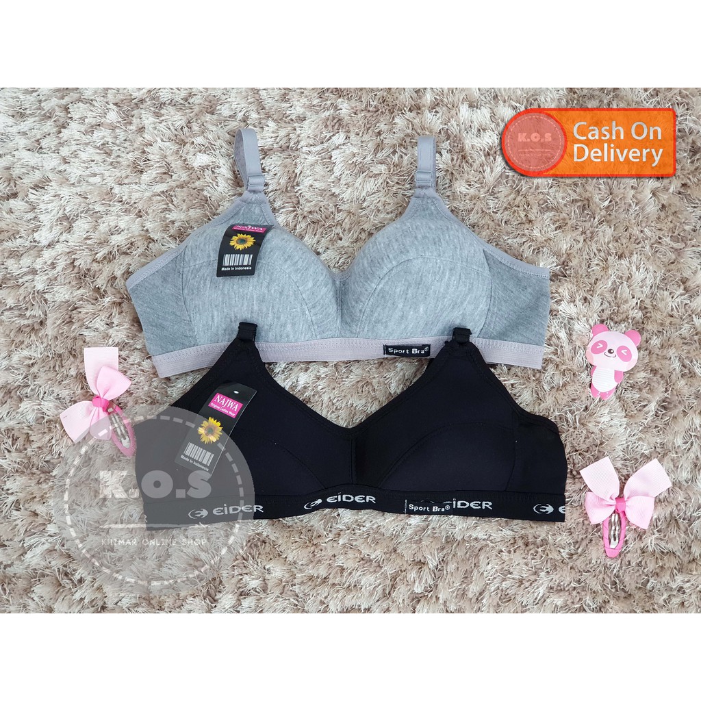 Bra Bh SportBra Remaja Polos Tanpa Busa Tanpa Kawat Size 34-42 Kait 2