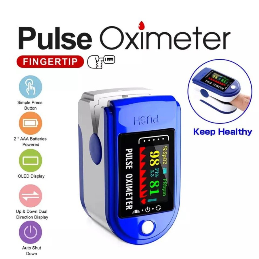 LK87 FINGERTIP PULSE OXIMETER Sp02 LCD FULL COLOUR