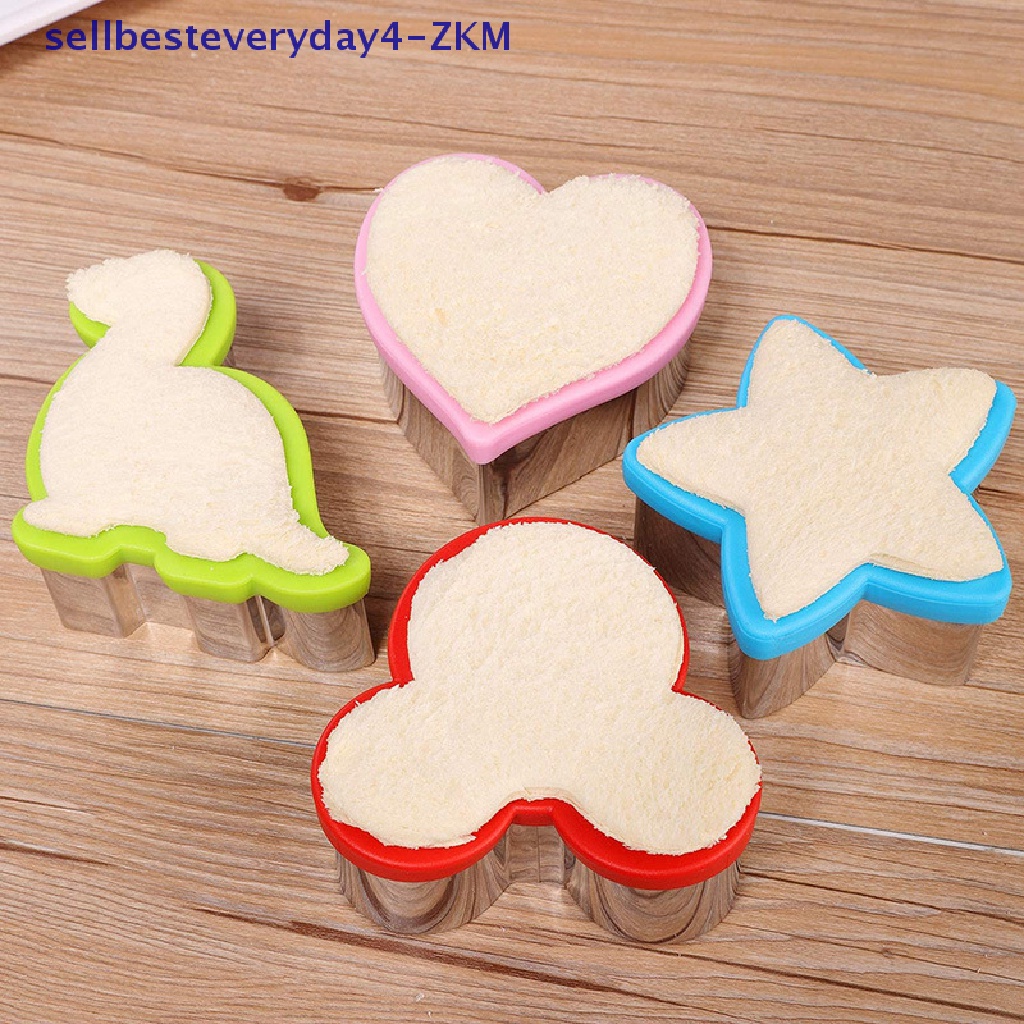 1 Pc / Set Cetakan Pemotong Roti Sandwich Bentuk Hewan Dinosaurus Butterfly Heart Bahan Stainless Steel Untuk Anak