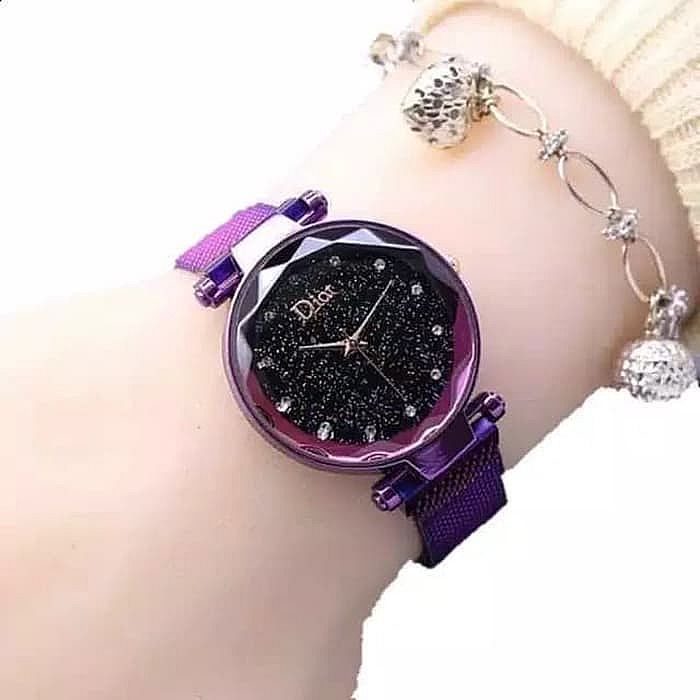 Jam Tangan Magnet Wanita Fashion Daisy Pattern Ladies Watch