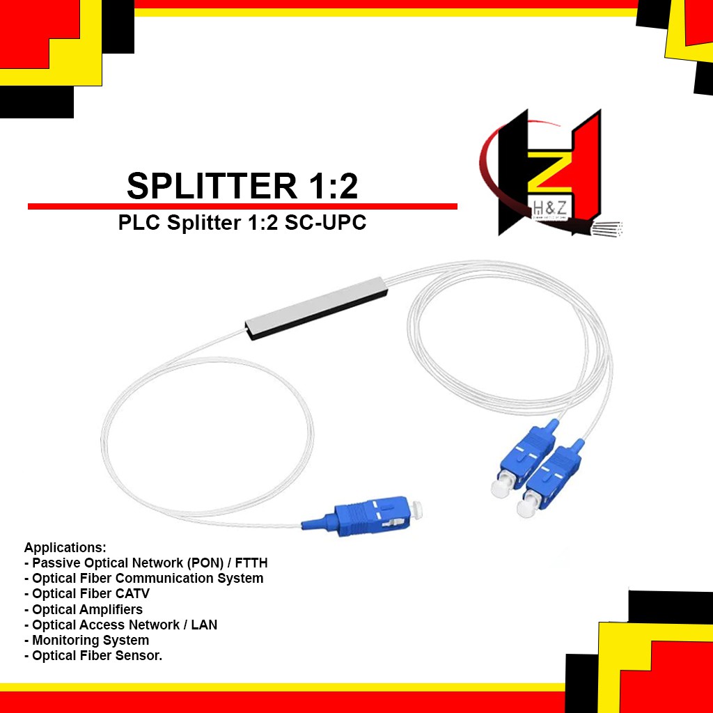 PLC Splitter 1:2 SC UPC / Passive Splitter 1 2 SC UPC Fiber Optik