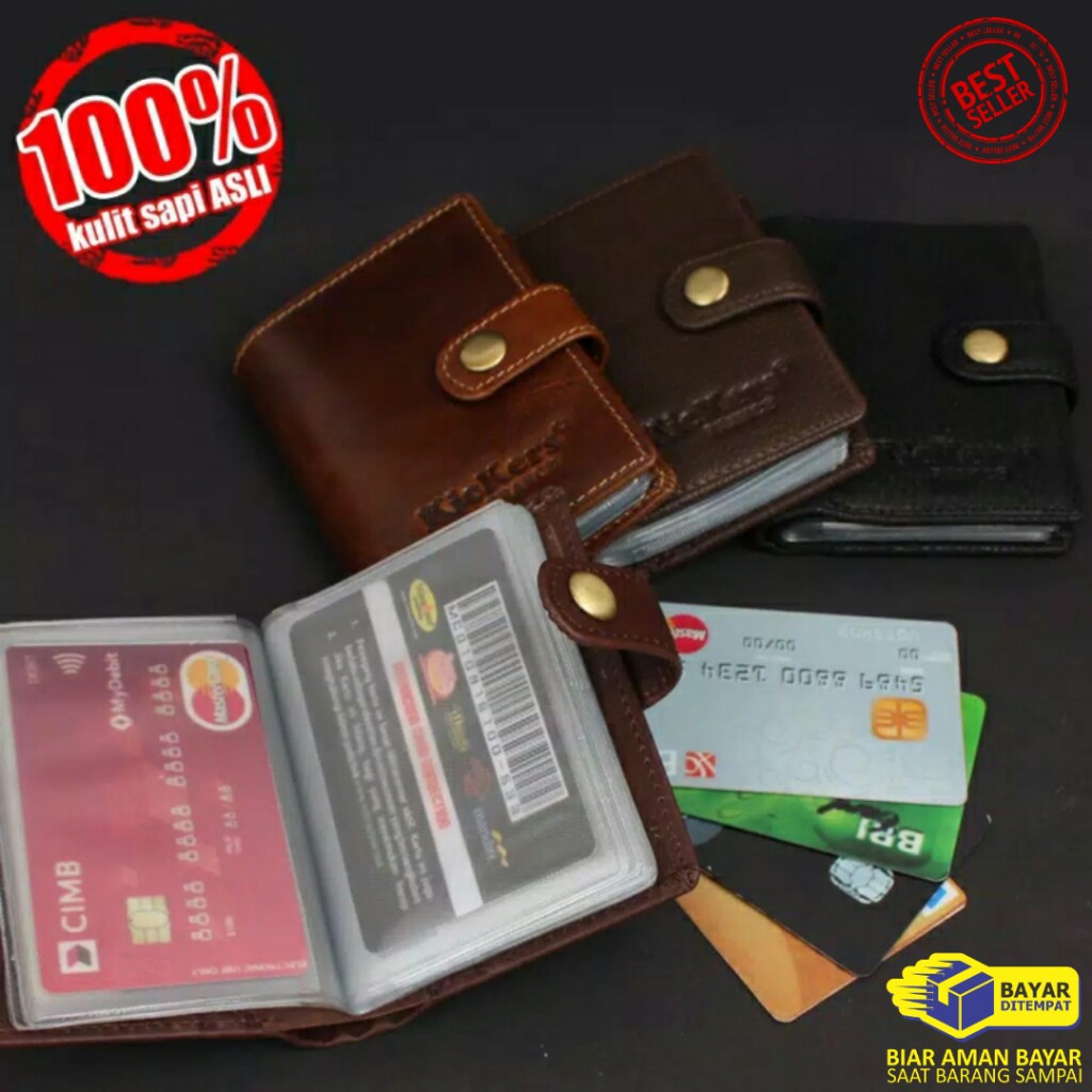 dompet kartu atm kredit dan uang full kulit asli