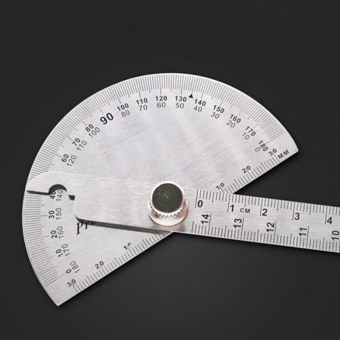 

® Protractor Penggaris Busur Derajat Ruler Aluminium 14.5Cm 180 Degree ℀
