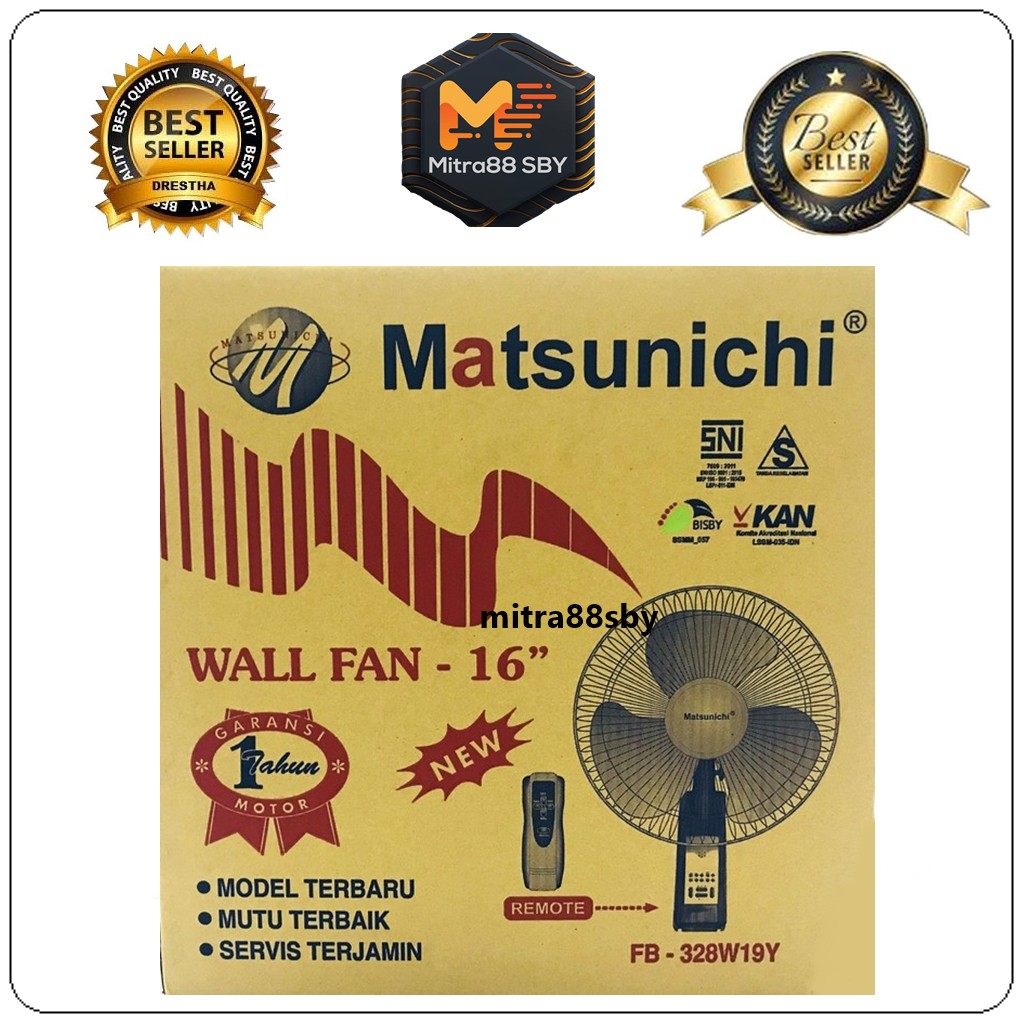 Mitra88sby Kipas Angin Dinding MATSUNICHI Wall Fan FB328-W19Y 16 inch