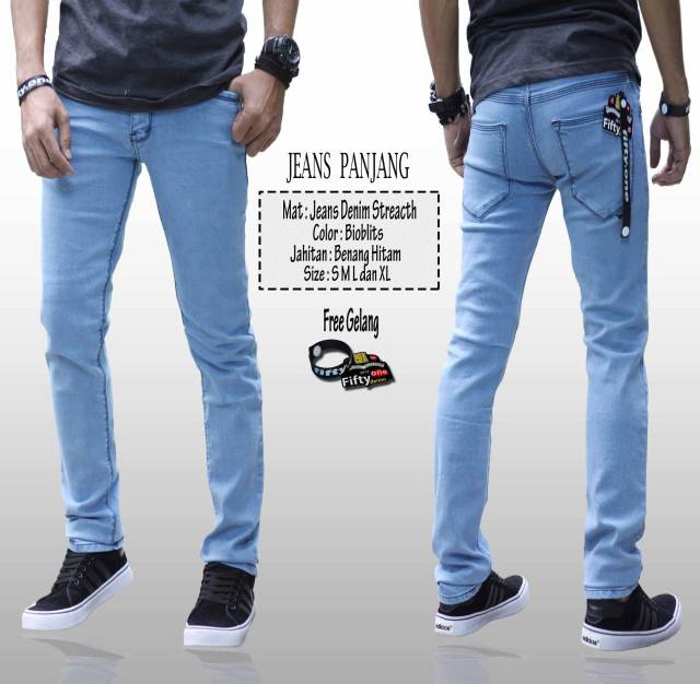 Celana Jeans Skinny  Pria Jean DENIM Size : S M L dan XL