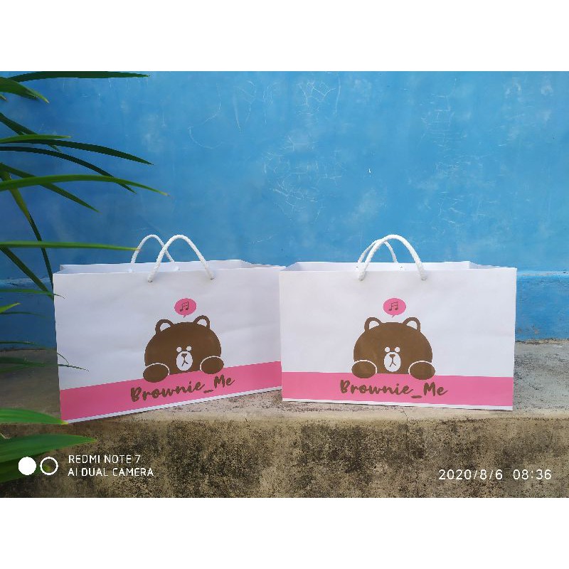 

Paperbag custom size kraft putih 150gsm P34xL15xT20