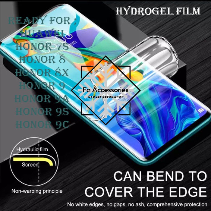 FA ANTI GORES JELLY HYDROGEL HUAWEI HONOR 7S 8 8A 8X 9 9A 9S 9C 9i A C S I FULL SCREEN PROTECTOR GUARD SHOCK