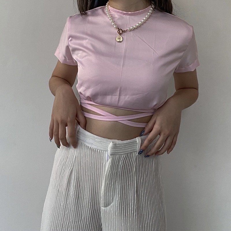 satin crop top