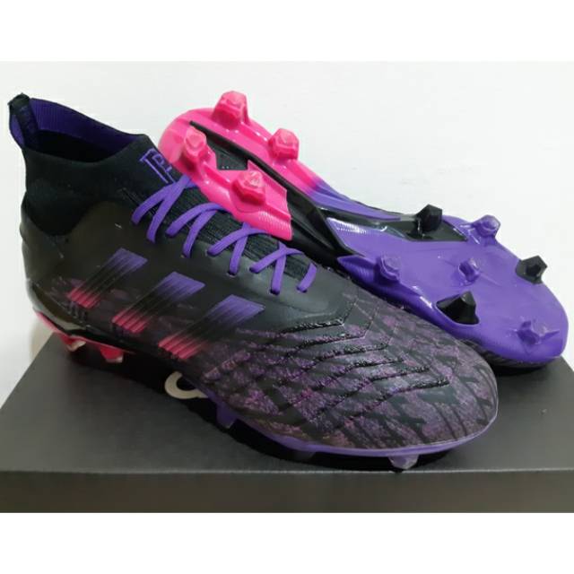 Sepatu Bola Adidas predator 19.1 Paul Pogba Black Purple FG
