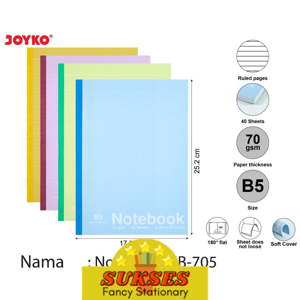 

Buku Tulis Catatan Notebook Joyko Soft Cover Nb 705