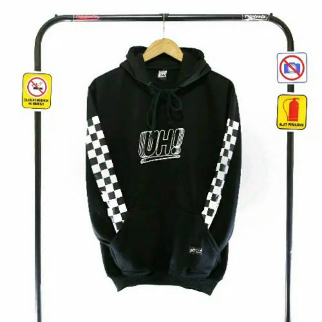 Sweater UH Motif catur hoodie pria
