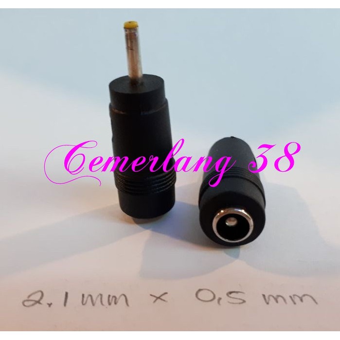2,1mm * 0,5mm Sambungan Over Connector Jack DC 5.5 mm * 2.5 mm Female to Male 2.1 mm * 0.5 mm