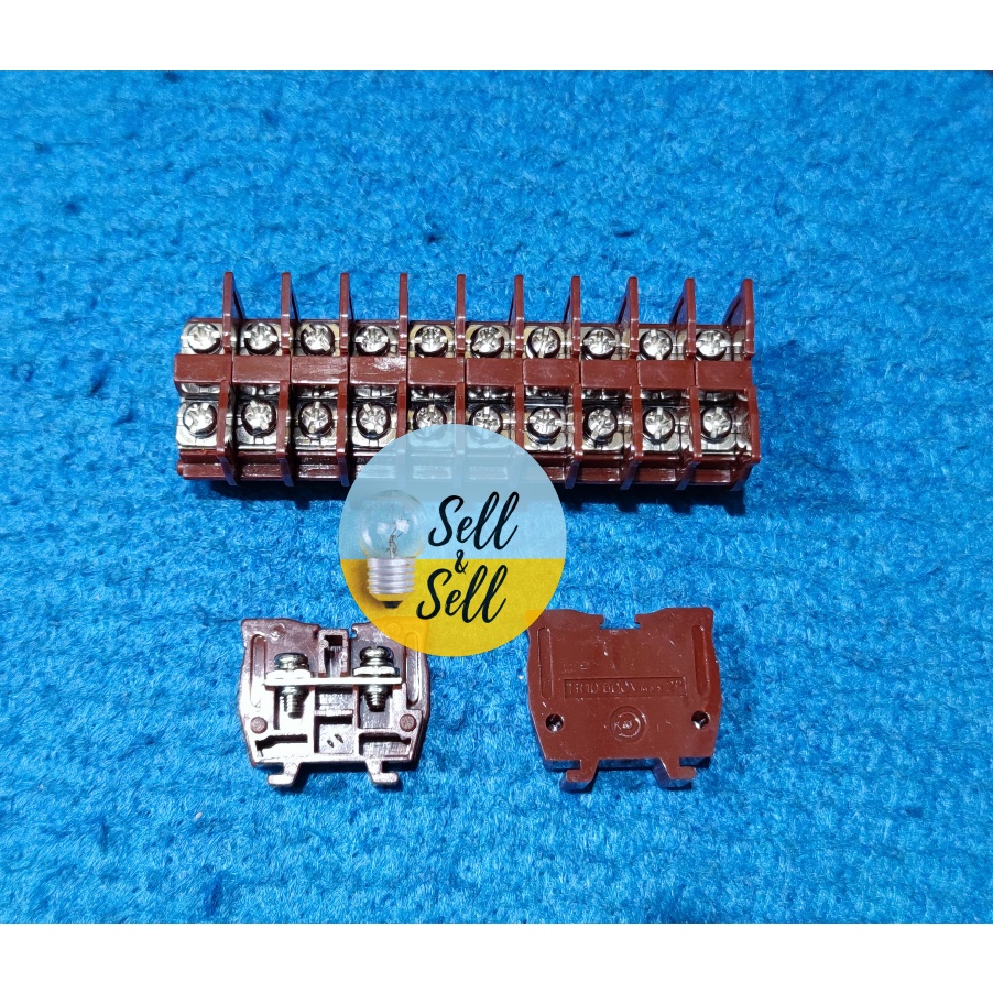 Terminal Block TR10 Cokelat / Terminal TR 10 Model Kasuga 600V 20A