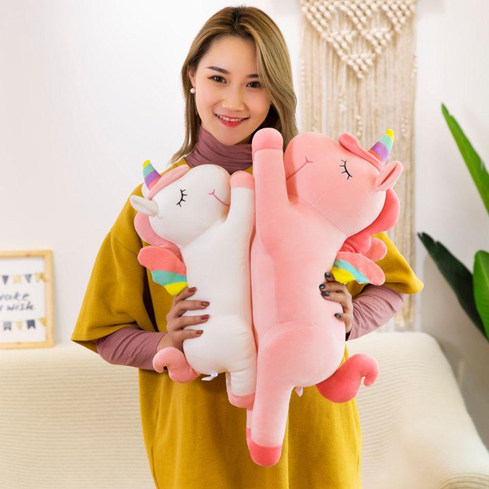 Mainan Bantal Sofa Bentuk Hewan Kuda Unicorn Bahan Plush Untuk Dekorasi Rumah