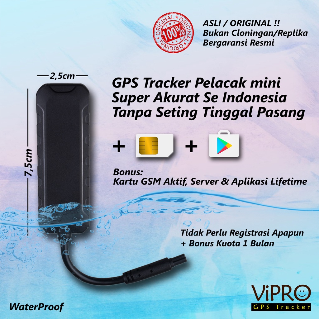 GPS Tracker Pelacak Mobil Motor Truk Bus Elf Canter Dutro WeTrack Original concox + Aplikasi &amp; Kartu