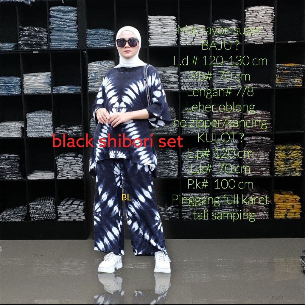 Set Waka Waka Oneset Shibori Batik Cap Handmade Modern Kekinian Rayon Adem Halus Nyaman Bebidol MTD6