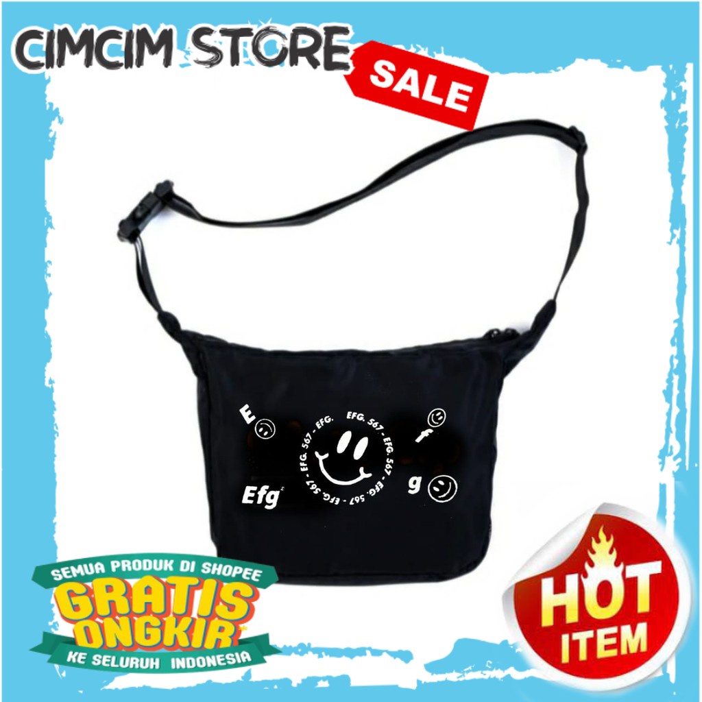 TAS TERBARU TERMURAH / Slingbag Efg Smiley - Tas Selempang Pria Wanita