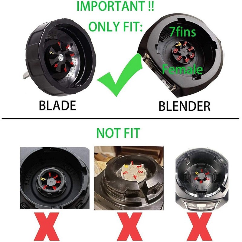 7 Fins Blender Blade Replacement Compatible for Nutri Ninja BL450 Auto IQ Pro Cups for Ninja Blender Replacement Parts