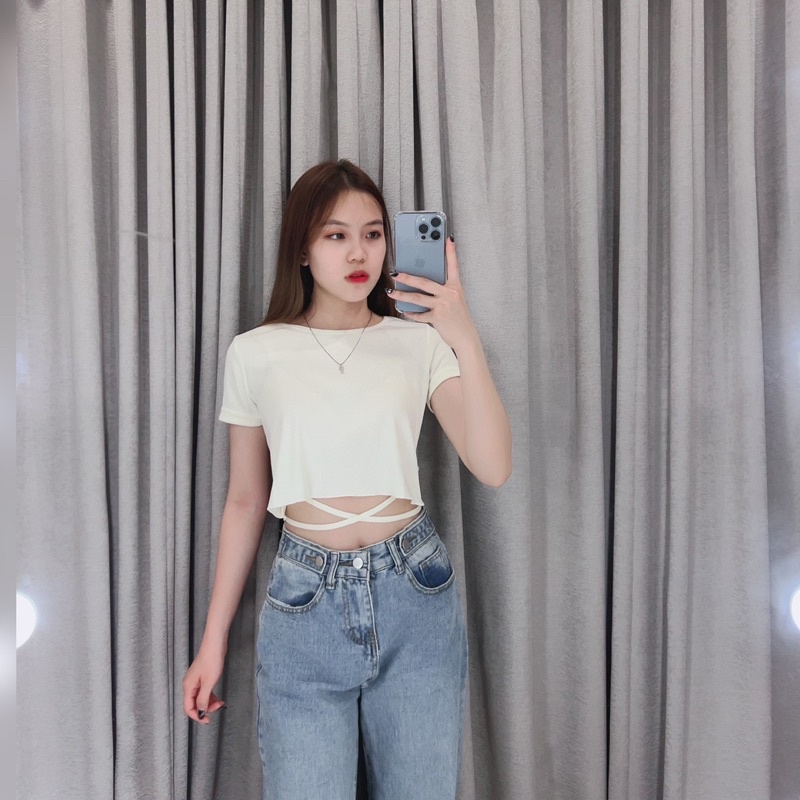 Sharaa Rib crop top | Crop top tali silang | Crop top tali ikat