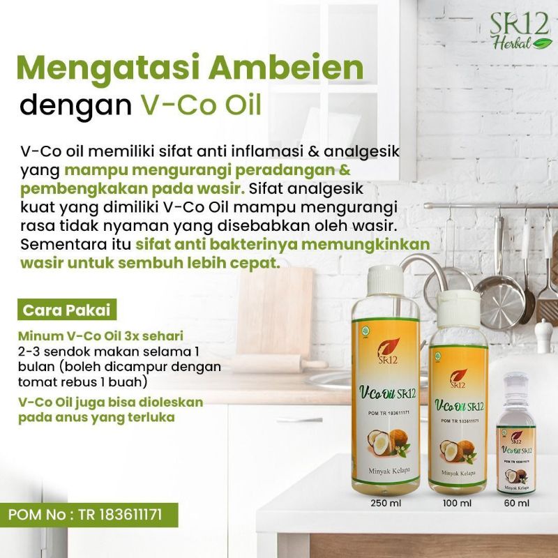 VCO SR12 VICO OIL VIRGIN COCONUT OIL 60ml VCO Minyak Kelapa Premium Murni BPOM Imun Booster Alami