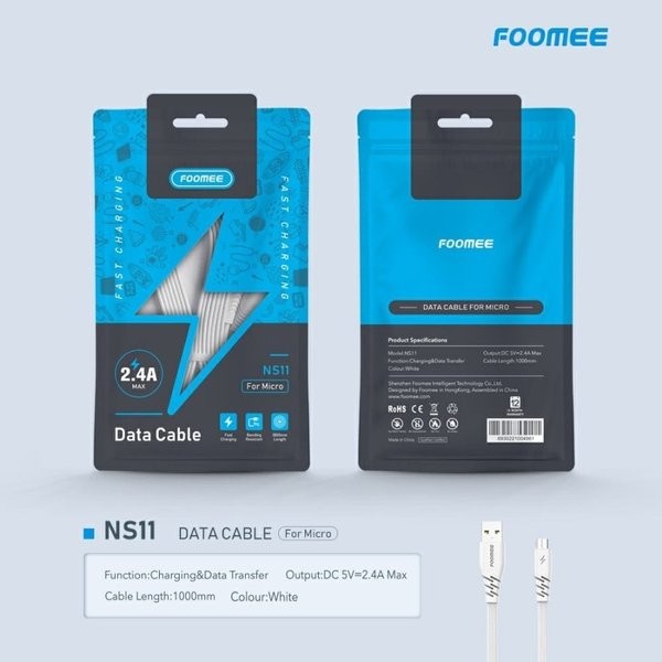 Kabel Micro USB FOOMEE NS11 Kabel Data Micro USB Fast Charging 100CM