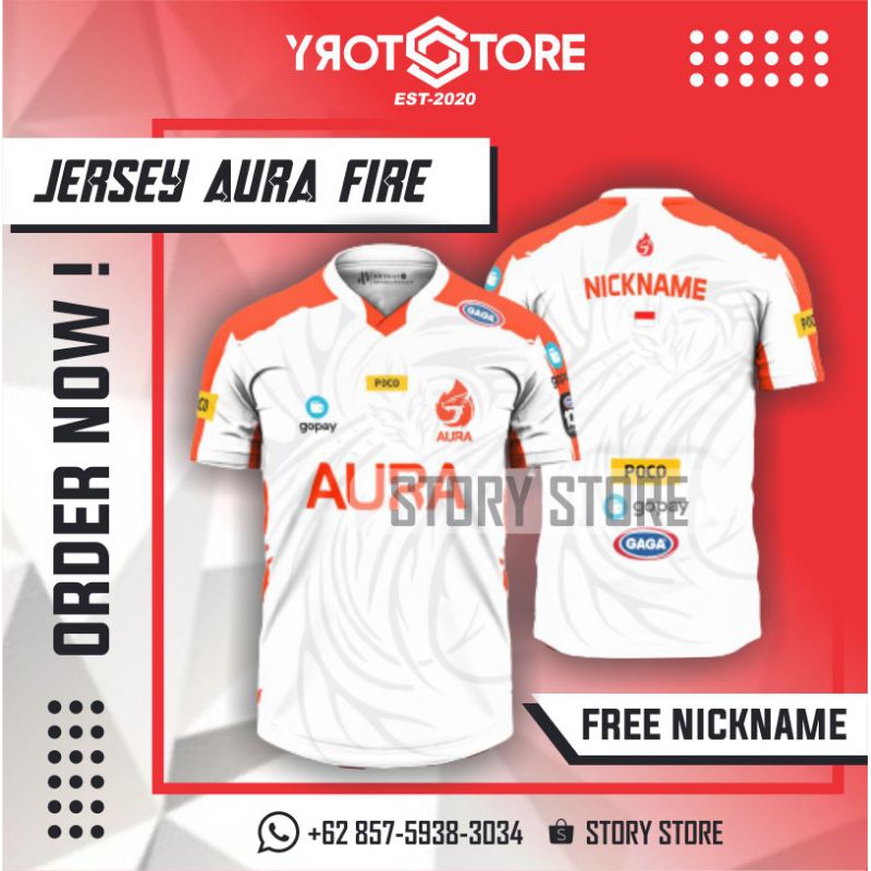 JERSEY AURA FIRE GRATIS NICKNAME