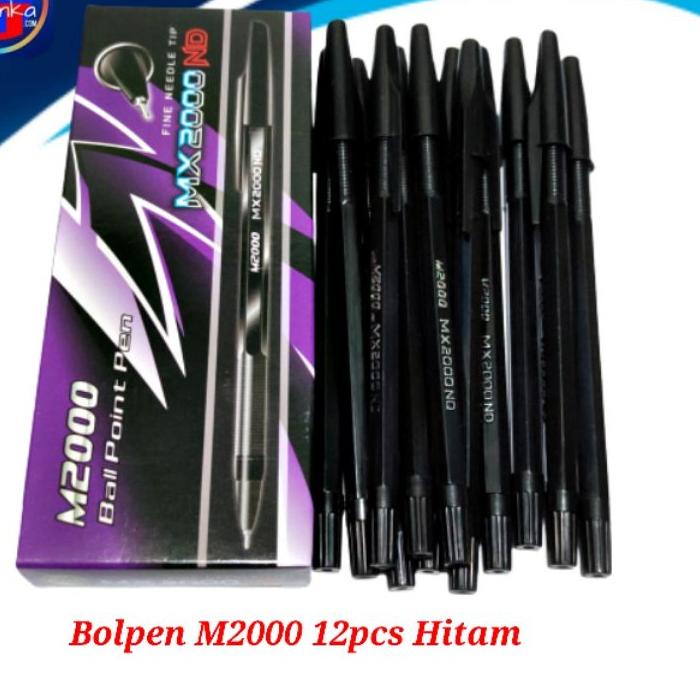 

✨MEGA ⚡ALE✨ Bolpen pulpen Mx2000nd Hitam Grosir 12pcs termurah se indonesia