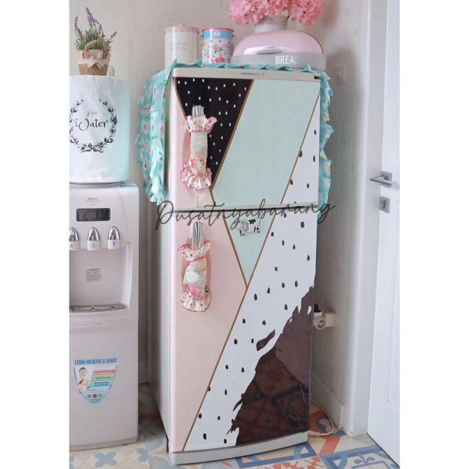 STICKER KULKAS DIY SHABBY 1 PINTU DAN 2 PINTU