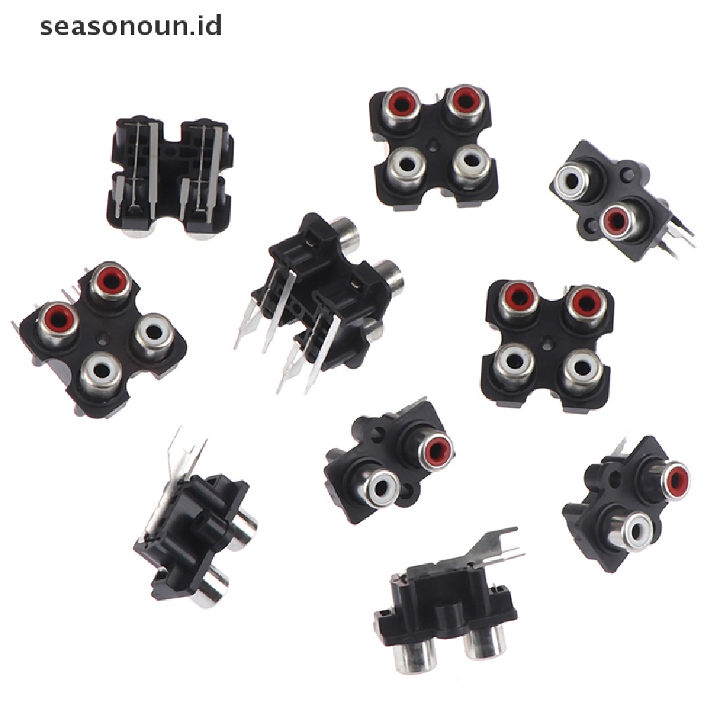 5pcs Konektor input socket Audio Jack AV Stereo RCA Female 2 / 4 Lubang